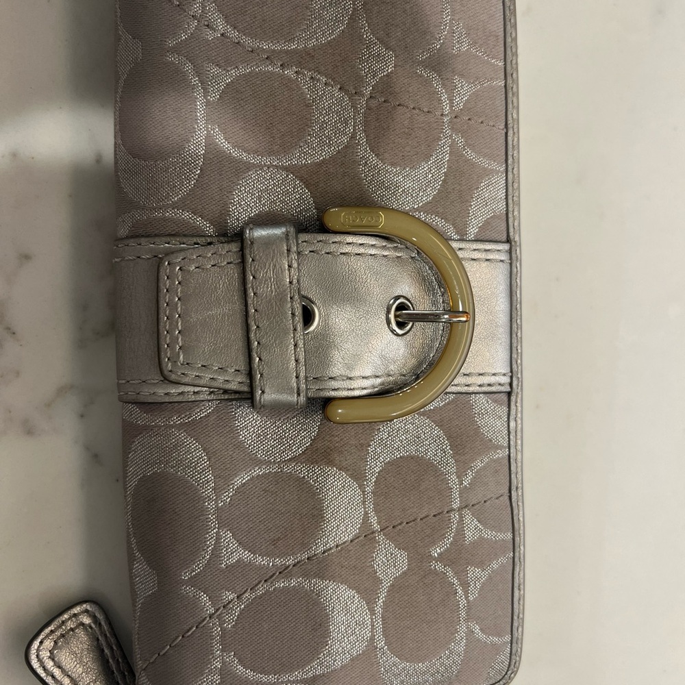 Coach Silver and Grey beige Wallet